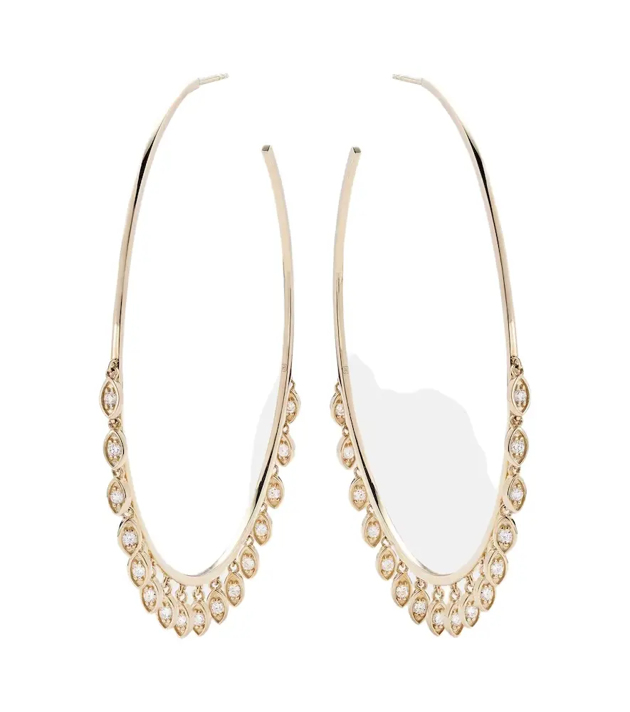 Sydney Evan 14kt gold hoop earrings with diamonds