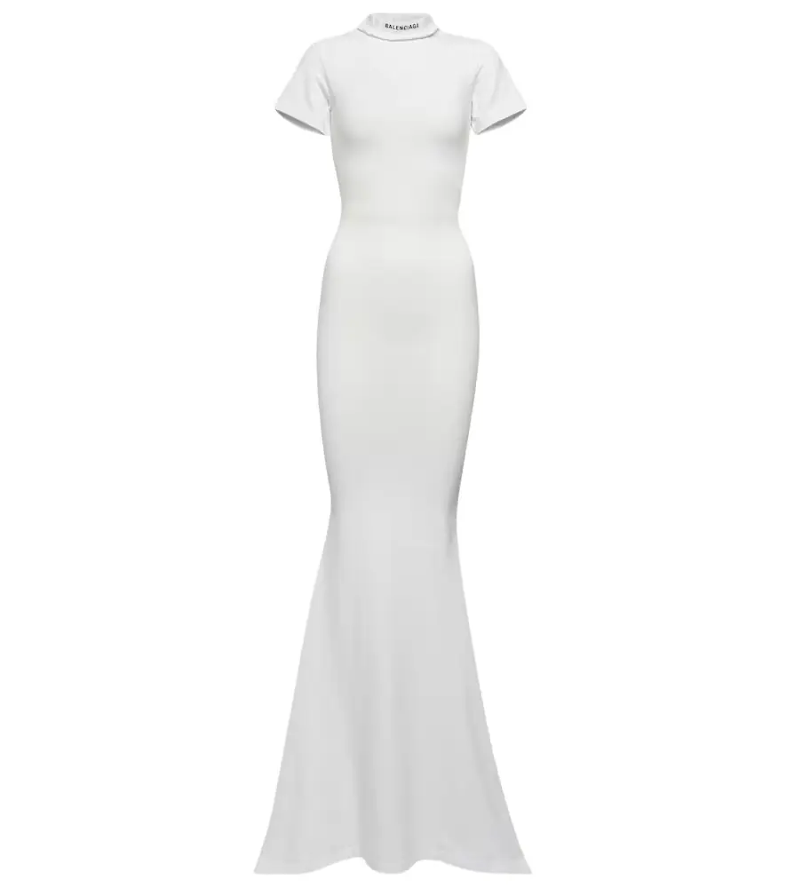 Balenciaga Cotton-blend T-shirt maxi dress