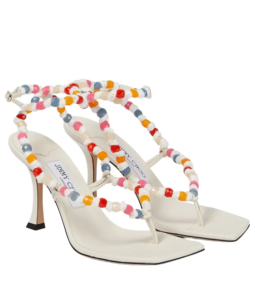 Jimmy Choo Amiral 90 embellished leather sandals - Women's Shoes