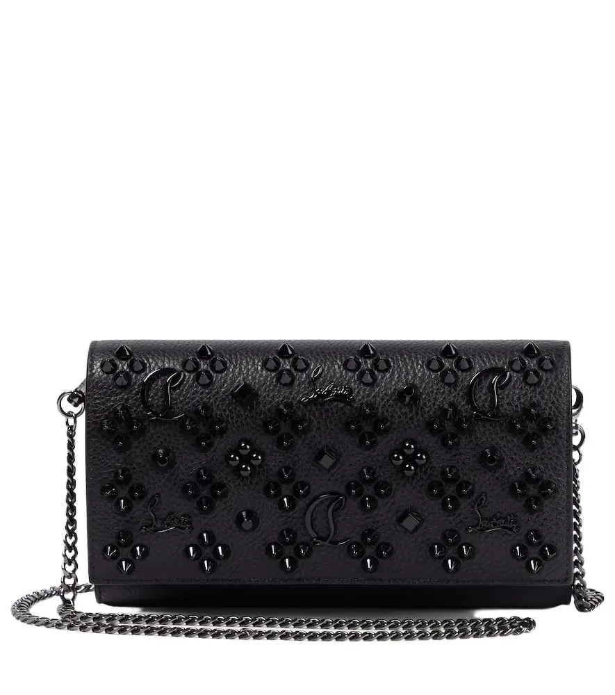 Christian Louboutin Paloma embellished leather wallet on chain