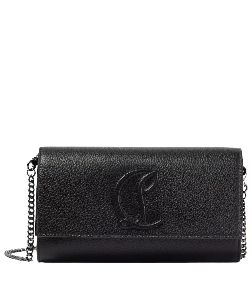 Christian Louboutin Logo leather wallet on chain