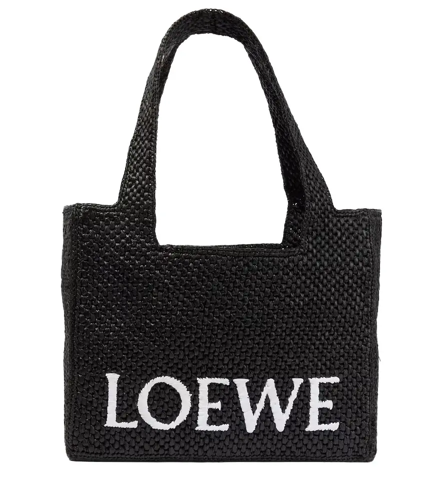 Loewe Paula's Ibiza Medium logo raffia tote bag