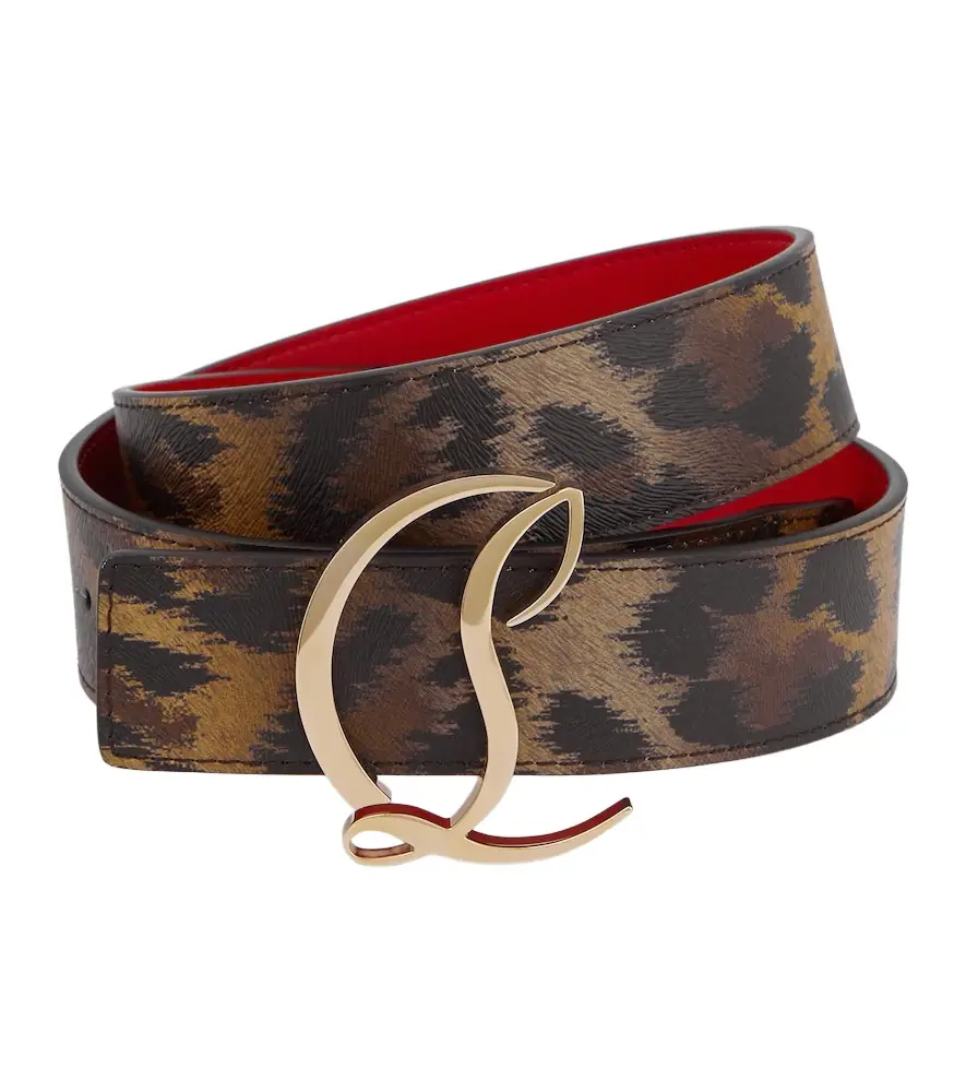 Christian Louboutin CL logo animal-print leather belt