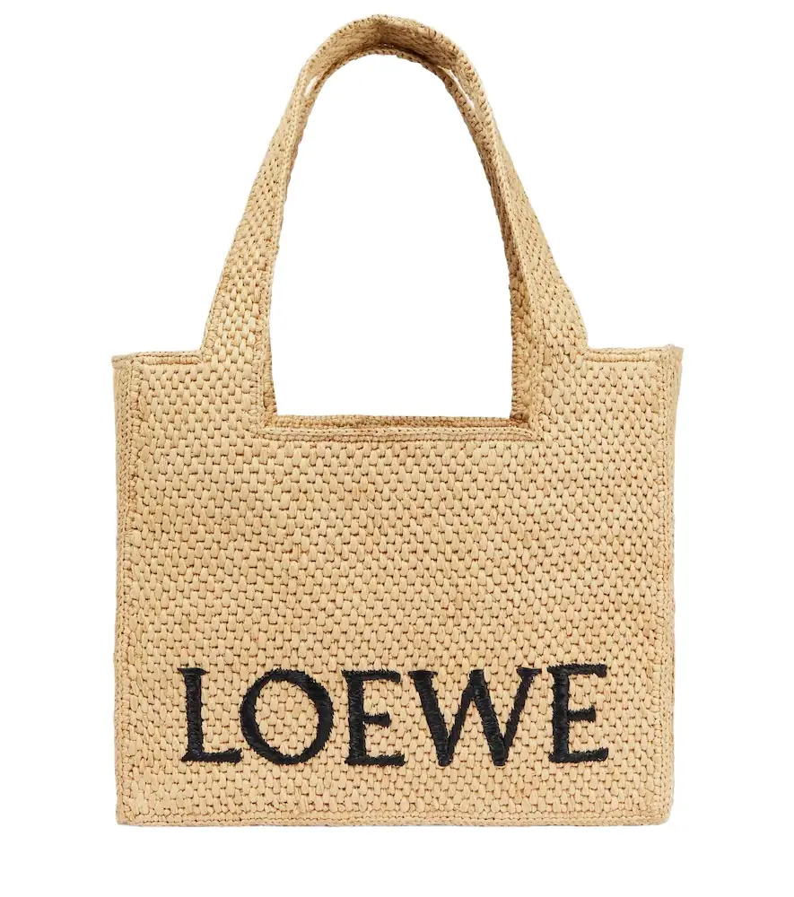 Loewe Paula's Ibiza Medium logo raffia tote bag