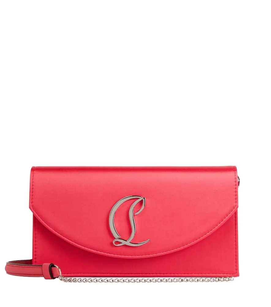 Christian Louboutin Loubi54 silk-satin clutch