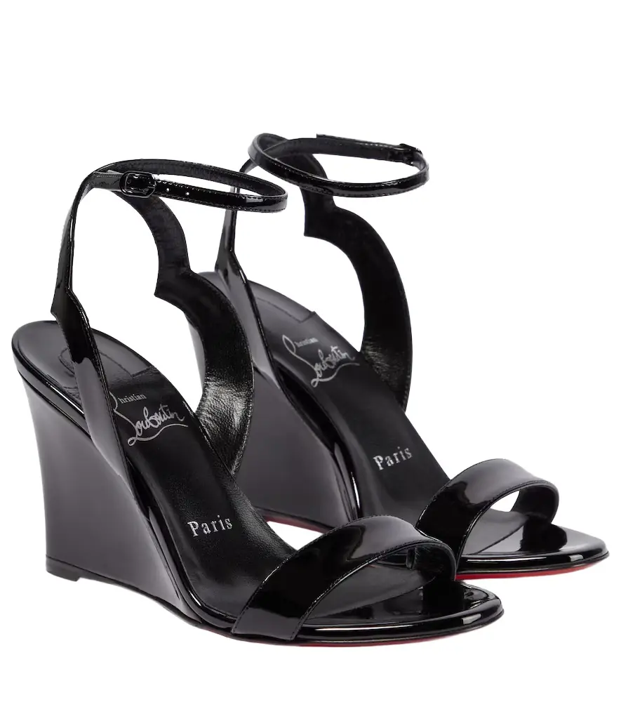 Christian Louboutin Patent leather wedge sandals