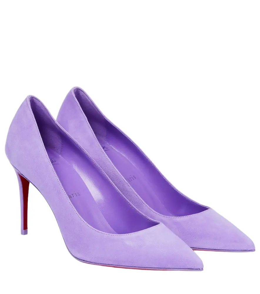 Christian Louboutin Kate 85 patent suede pumps