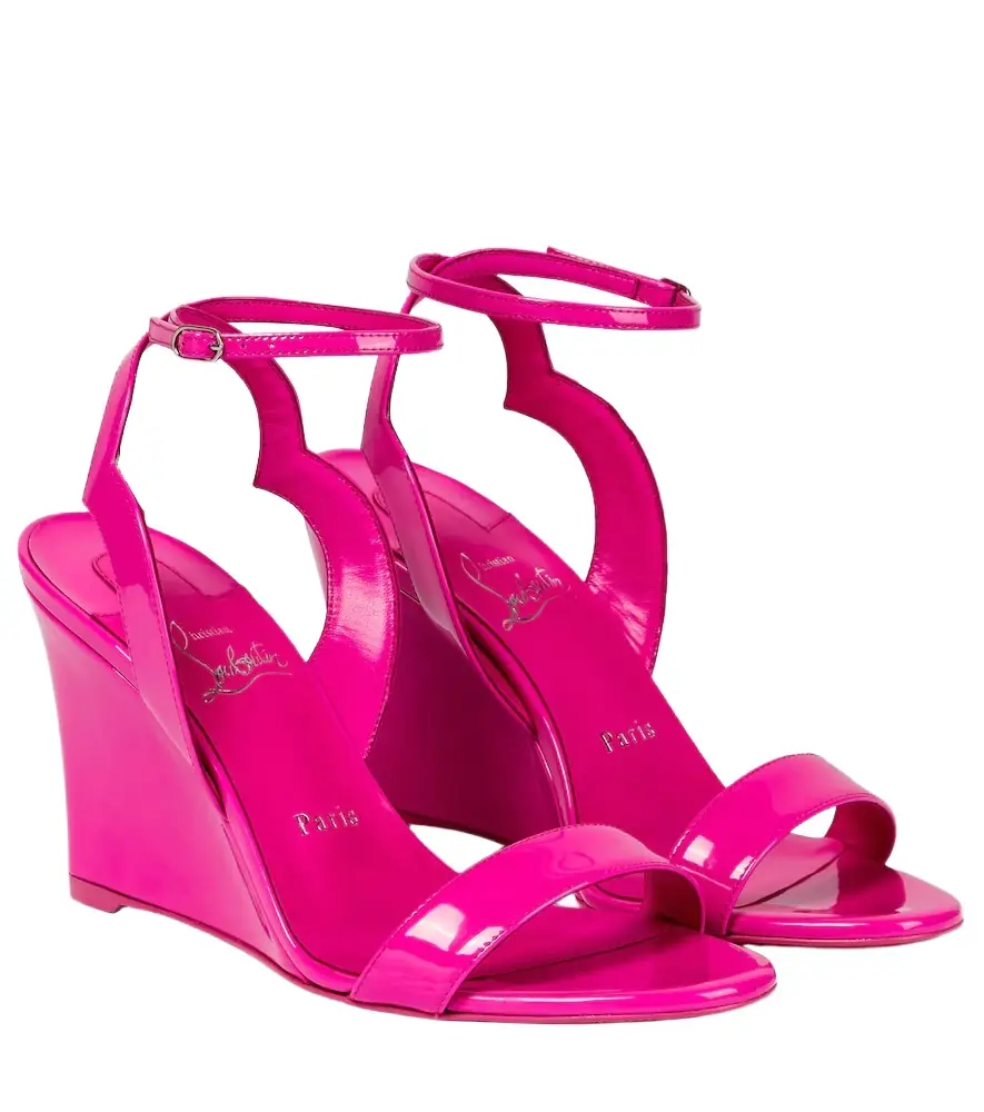 Christian Louboutin Patent leather wedge sandals