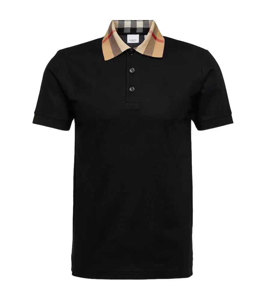 Burberry Check cotton piqué polo shirt