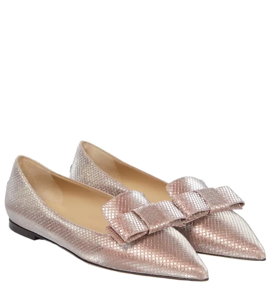 Jimmy Choo Gala bow-embellished ballet flats - Women's Shoes