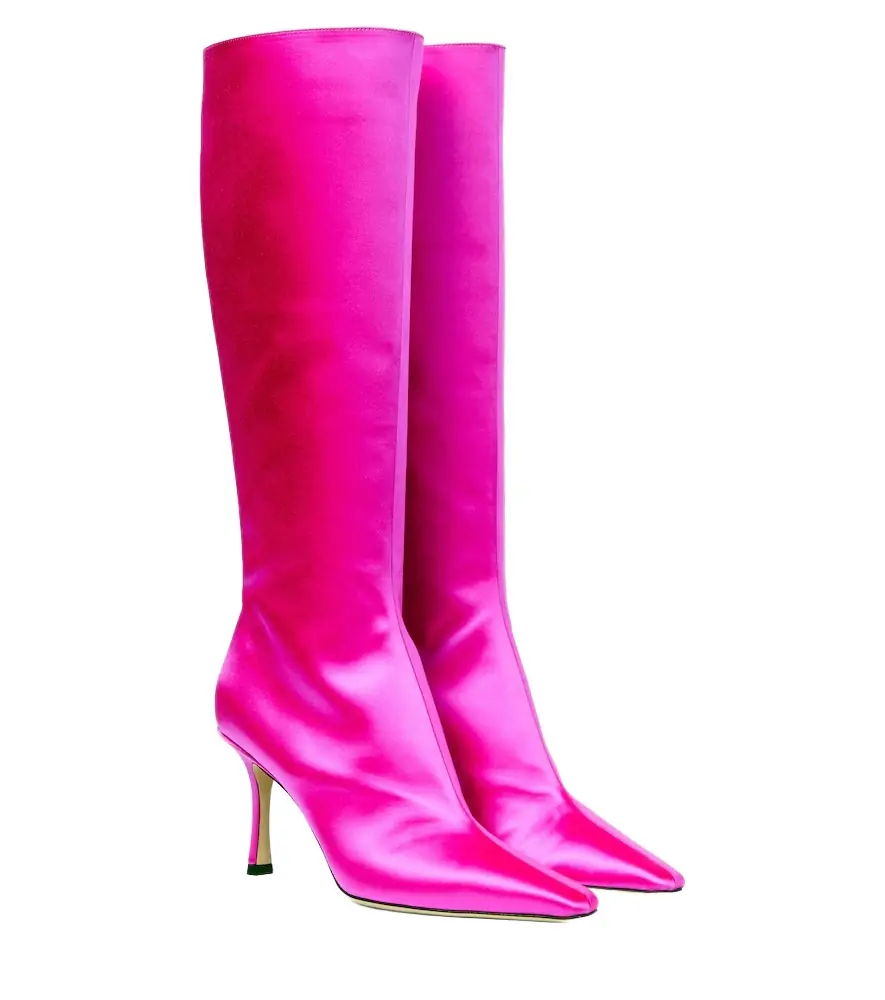 Jimmy Choo Agathe 85 satin knee-high boots - Women's Shoes