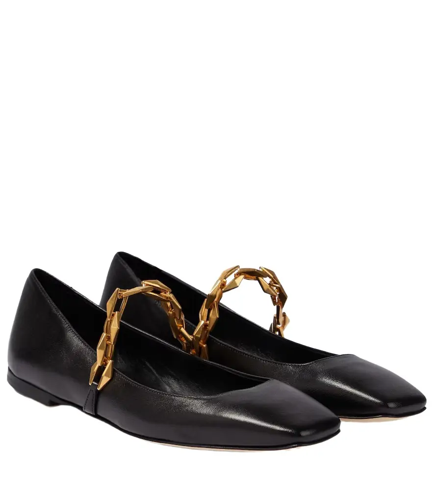 Jimmy Choo Diamond Tilda leather ballet flats - Women's Shoes