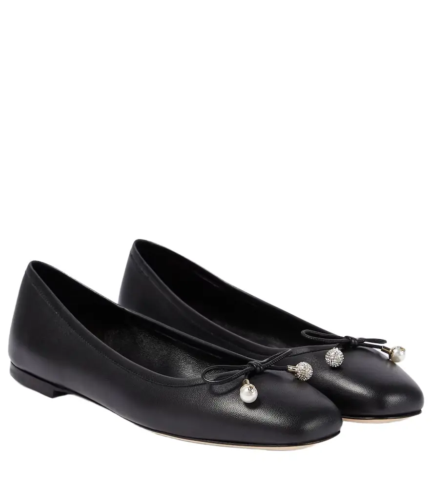 Jimmy Choo Elme embellished leather ballet flats - Women's Shoes