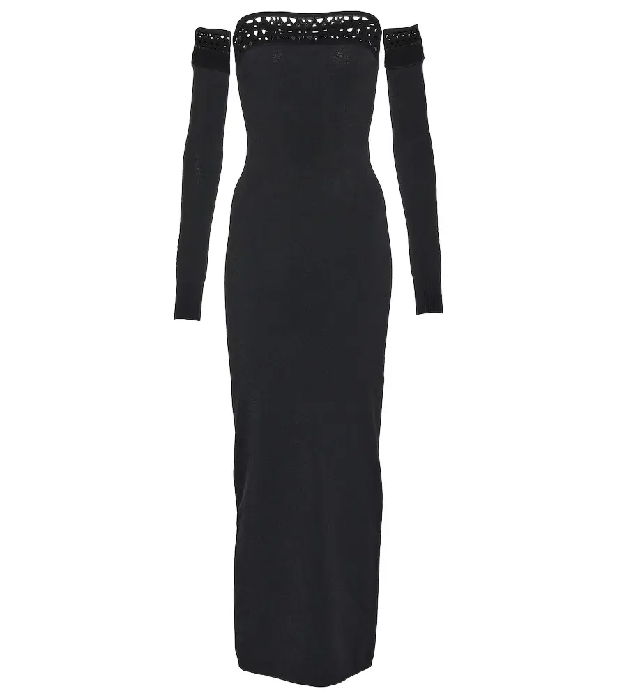 Alaia Alaïa Vienne off-shoulder maxi dress