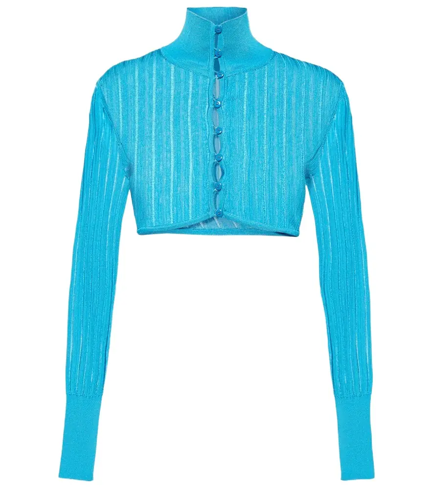 Alaia Alaïa Ribbed-knit cropped cardigan