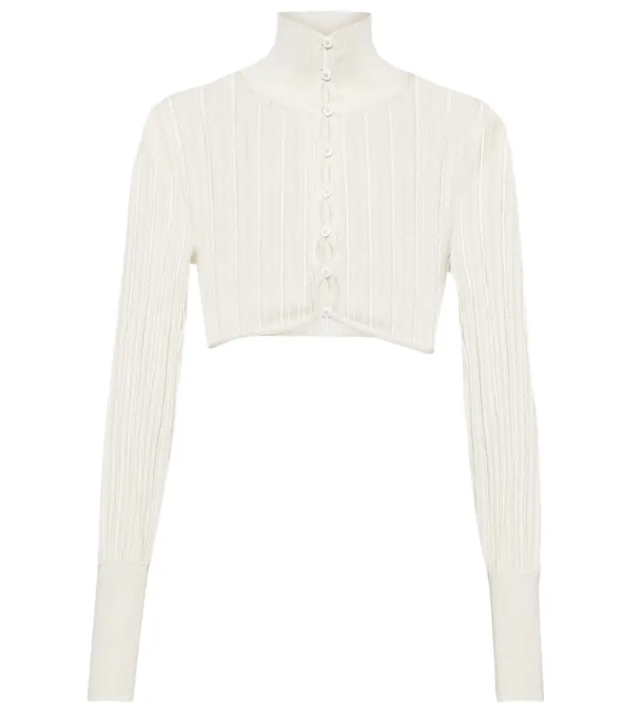 Alaia Alaïa Ribbed-knit cropped cardigan