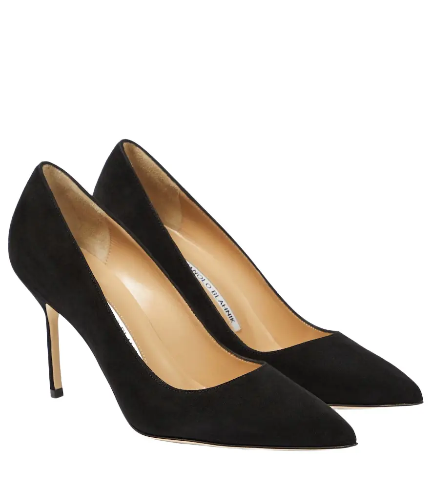 Manolo Blahnik BB 90 suede pumps