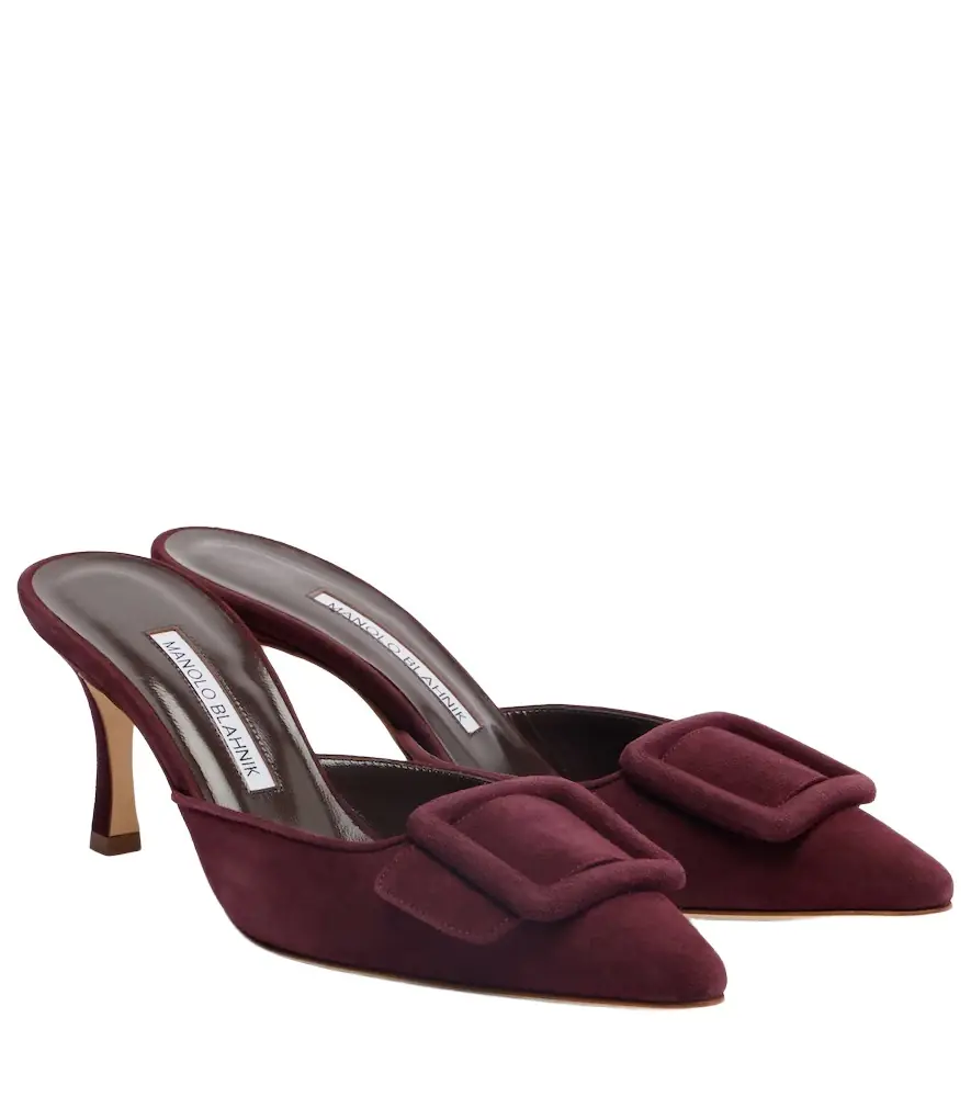 Manolo Blahnik Maysale 70 suede mules