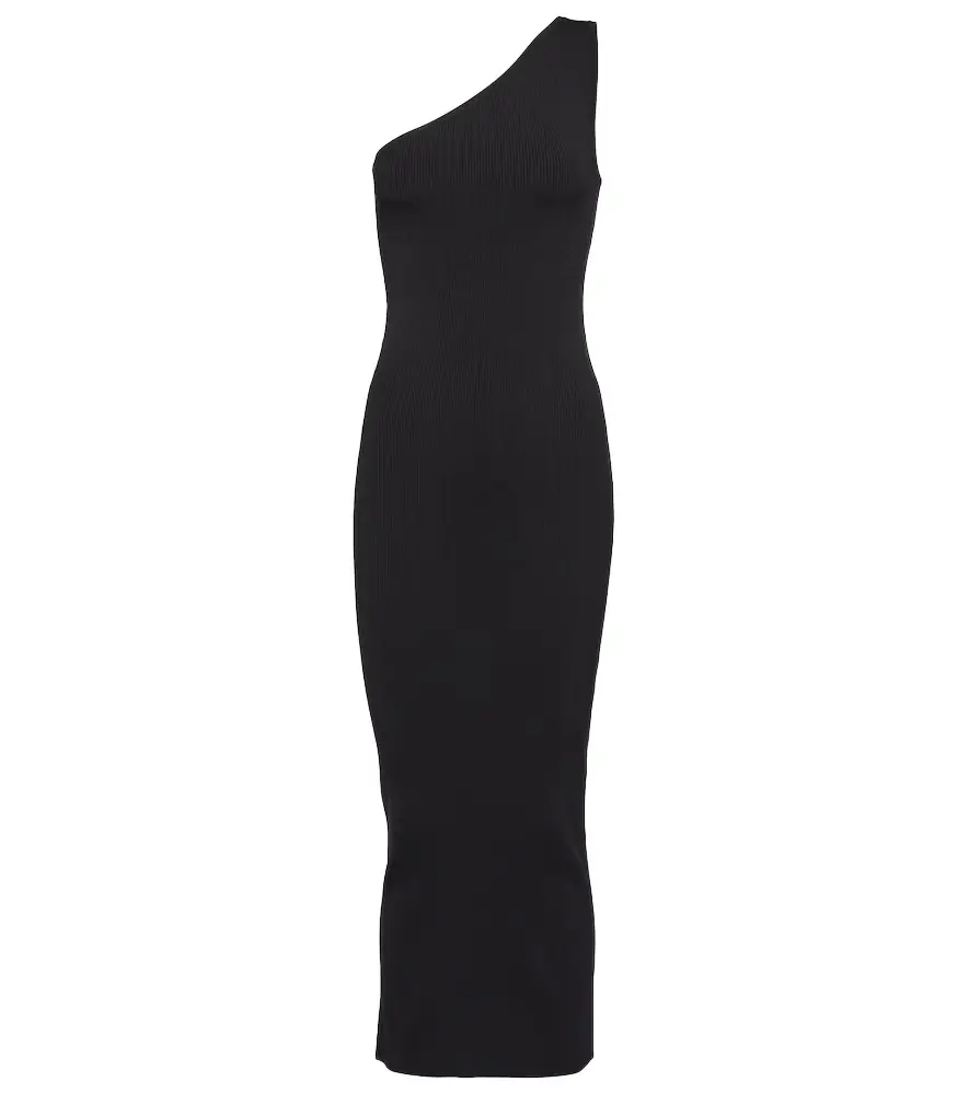 Toteme Ribbed-knit one-shoulder midi dress