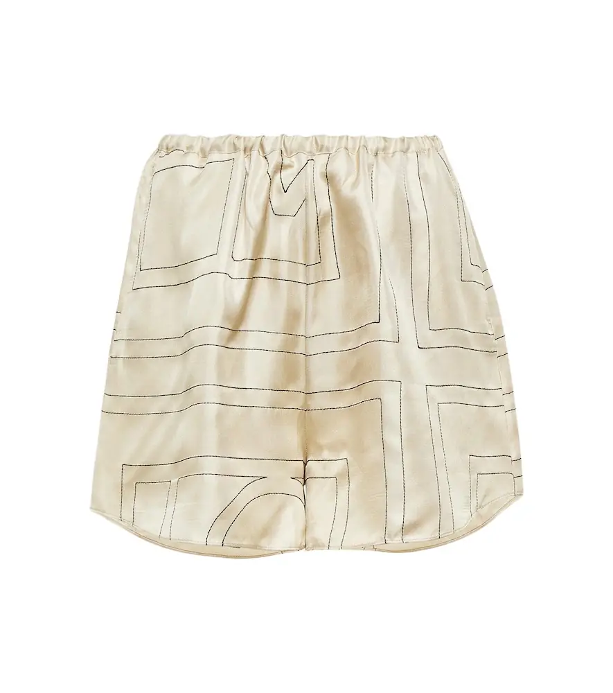 Toteme Logo silk shorts