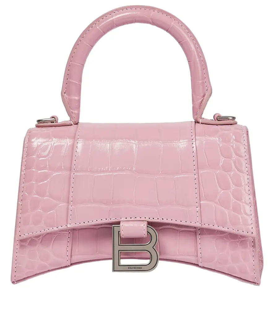 Balenciaga Hourglass Small croc-effect tote bag
