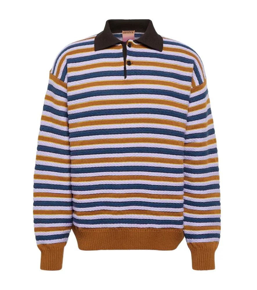 Zegna x The Elder Statesman cashmere and wool polo sweater