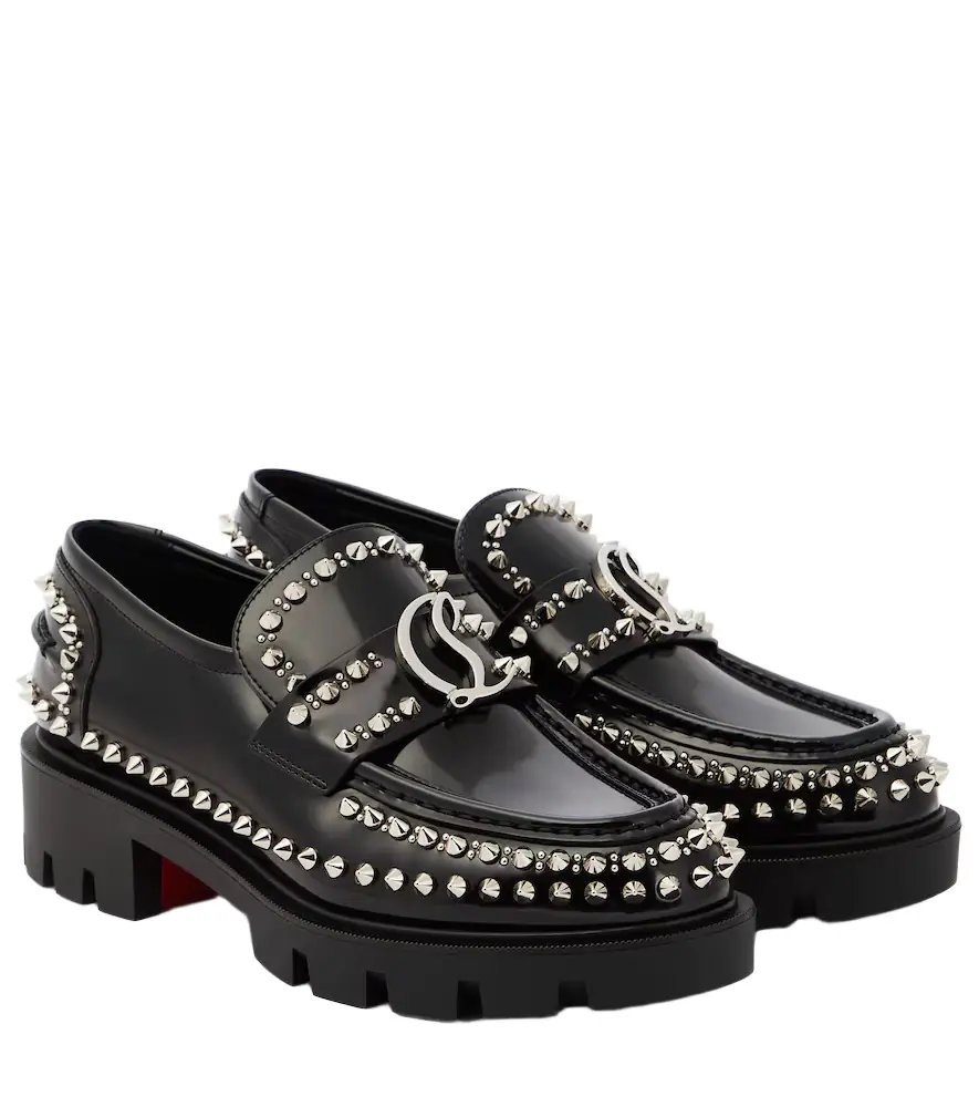 Christian Louboutin CL Moc Lug Spikes leather loafers