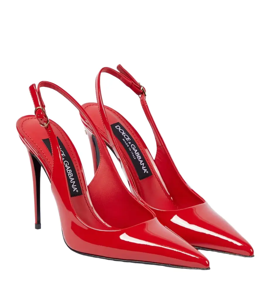 Dolce & Gabbana DG patent leather slingback pumps