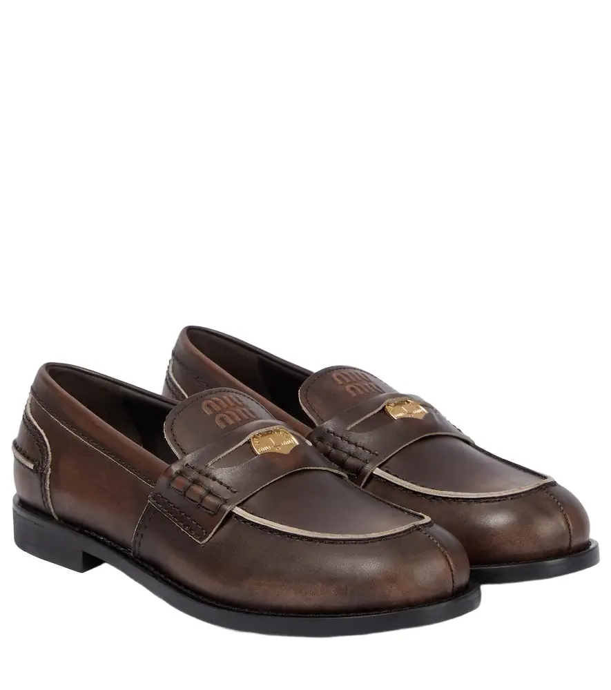Miu Miu Embellished leather loafers