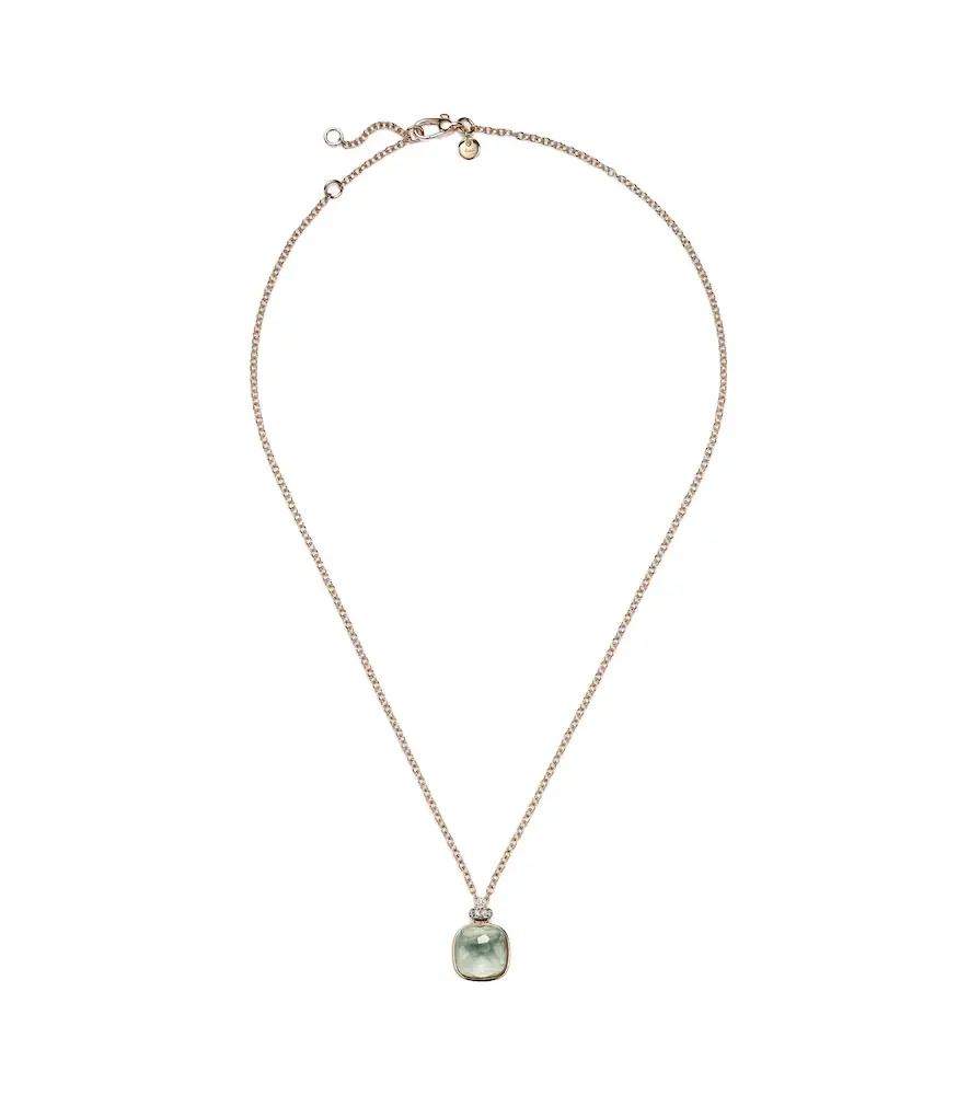 Pomellato Nudo 18kt rose and white gold necklace with prasiolite and diamonds