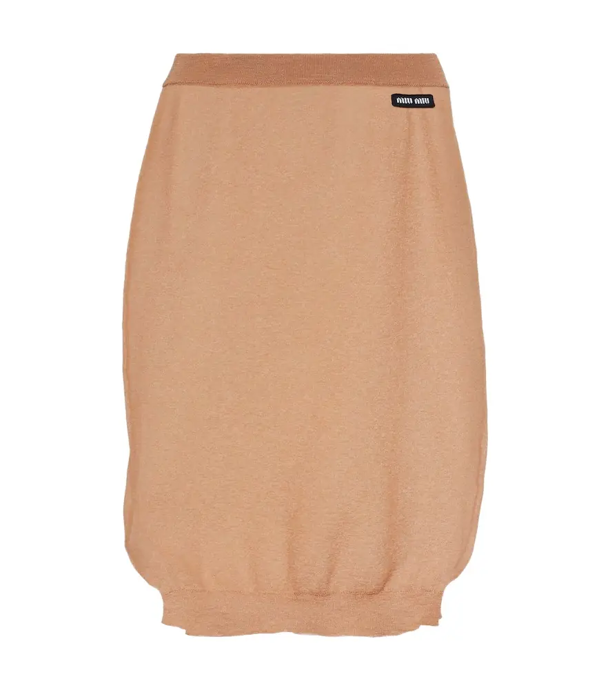 Miu Miu Logo knitted miniskirt