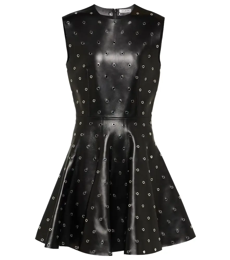 Alaia Alaïa Studded A-line leather minidress