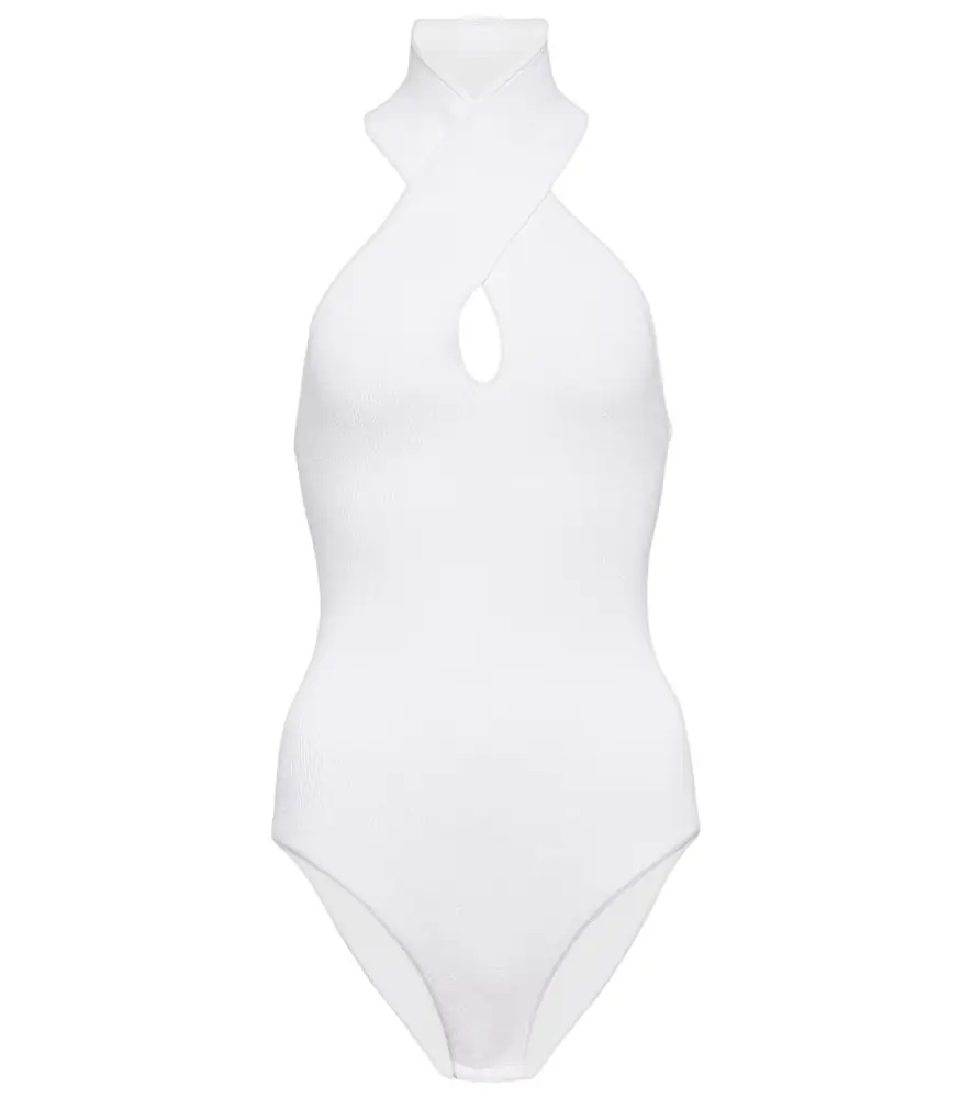 Alaia Alaïa Ribbed-knit halterneck bodysuit