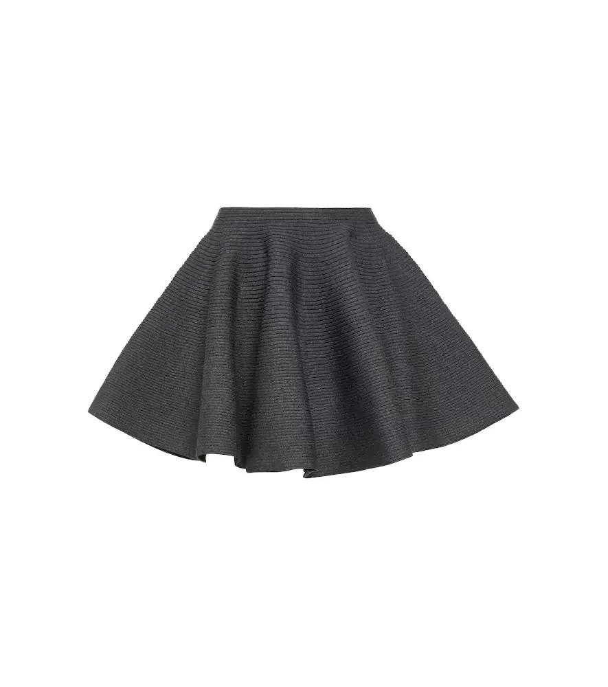 Alaia Alaïa Ribbed-knit wool-blend miniskirt
