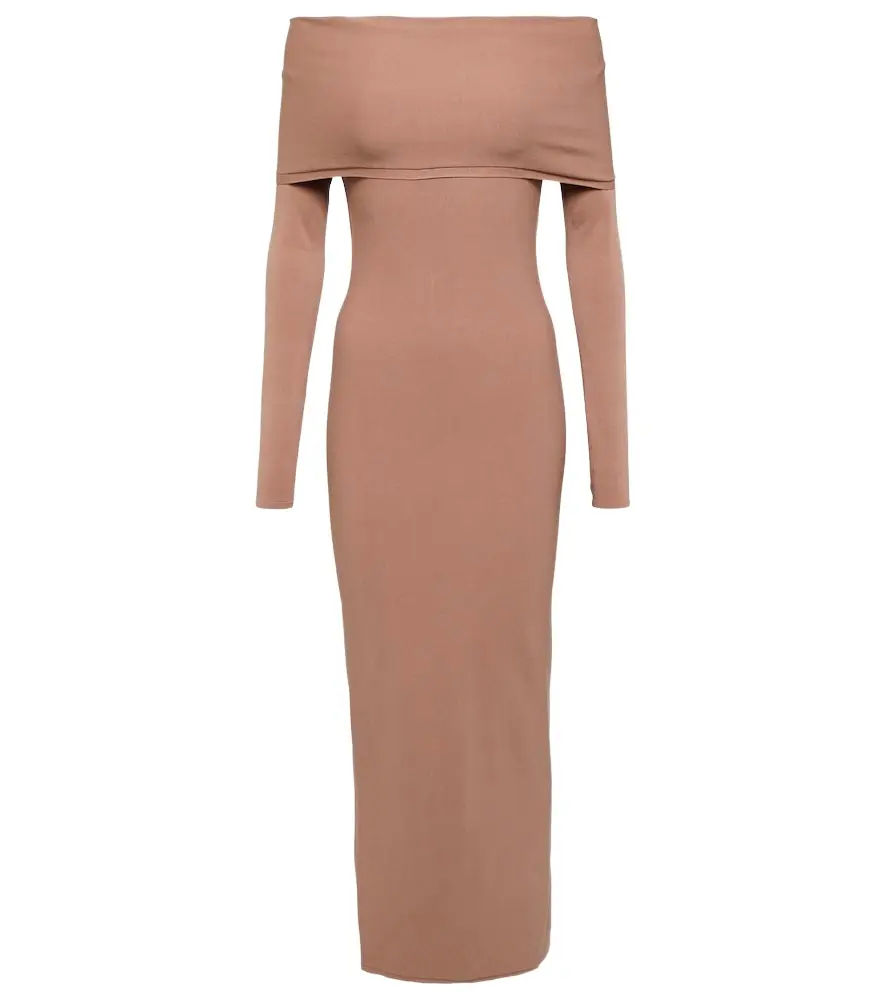 Alaia Alaïa Off-shoulder jersey midi dress