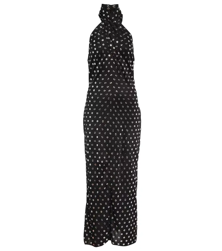 Alaia Alaïa Embellished halterneck midi dress