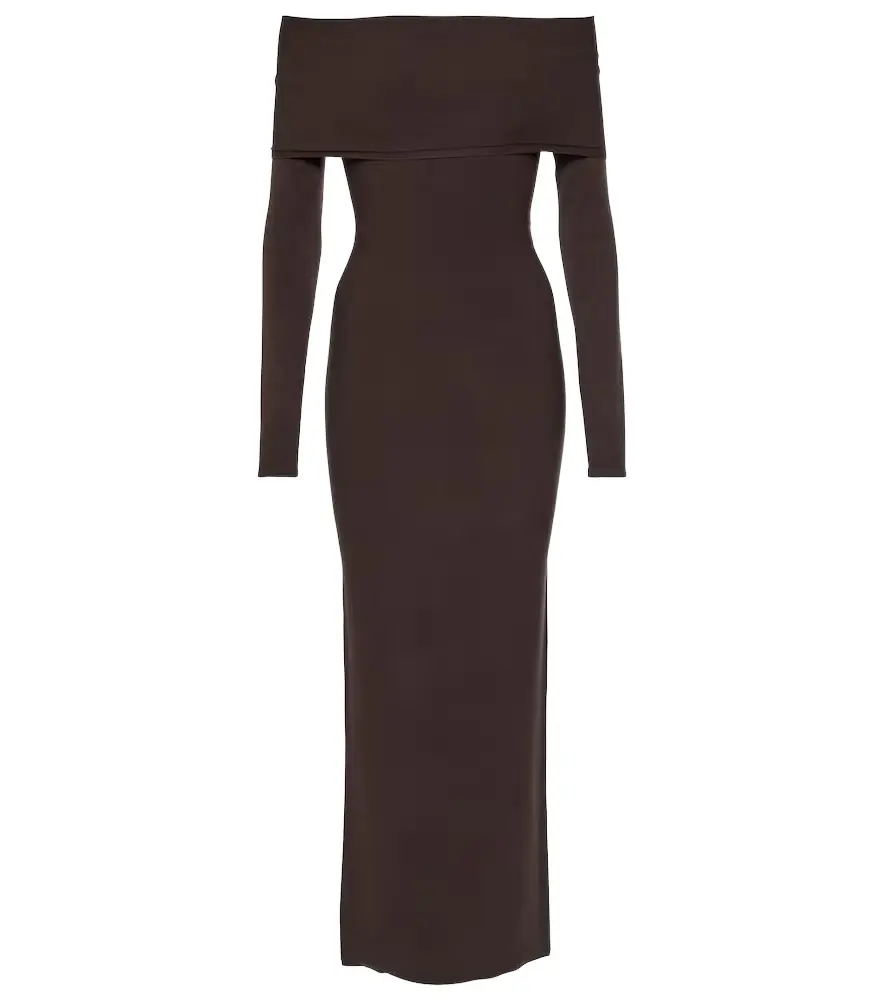 Alaia Alaïa Off-shoulder jersey midi dress