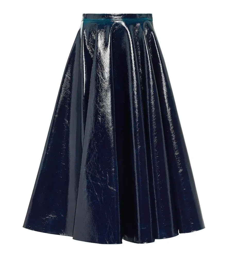 Alaia Alaïa Coated wool-blend midi skirt