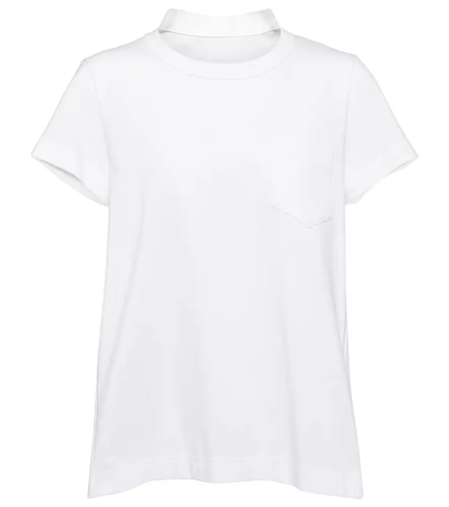Sacai Pleated cotton jersey T-shirt