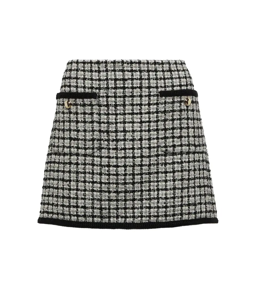 Miu Miu Checked bouclé miniskirt