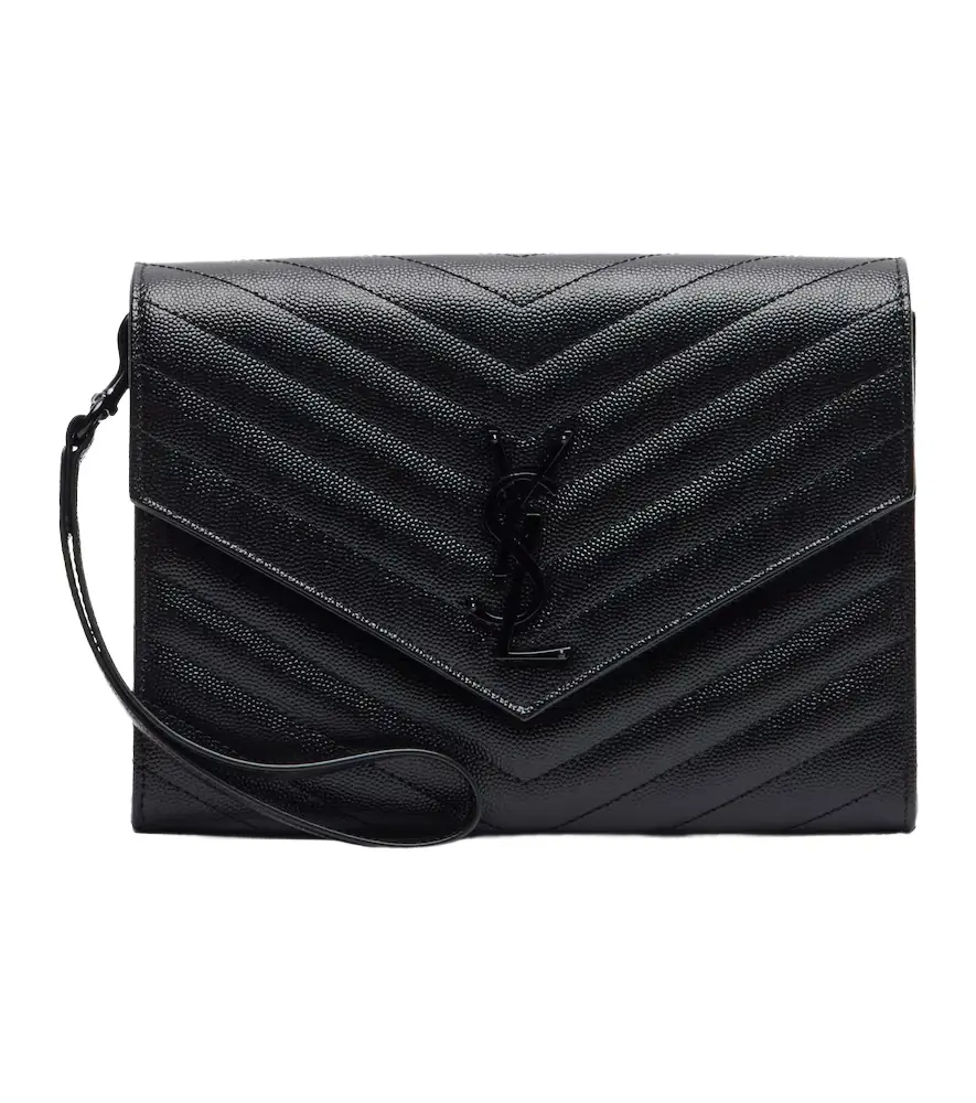 Saint Laurent Cassandre matelassé leather clutch