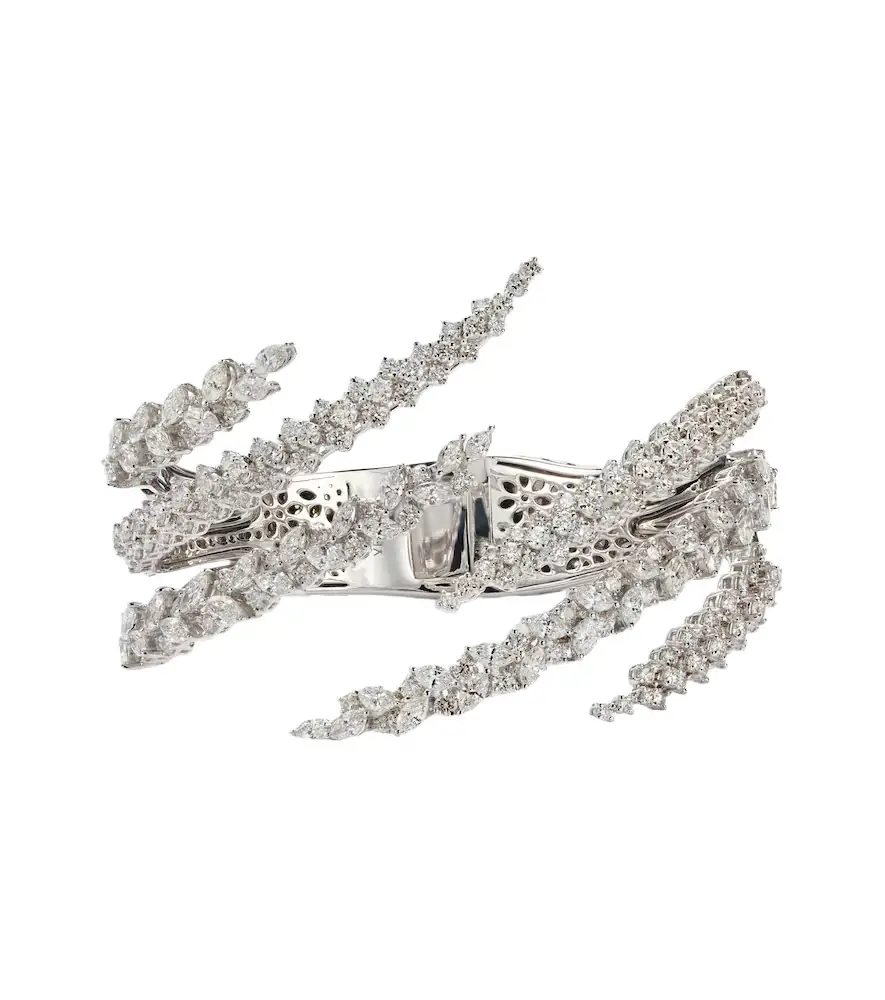 Yeprem Y-Couture 18kt white gold bangle with diamonds