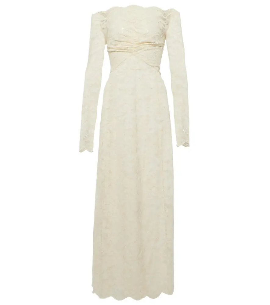 Rabanne Off-shoulder lace maxi dress