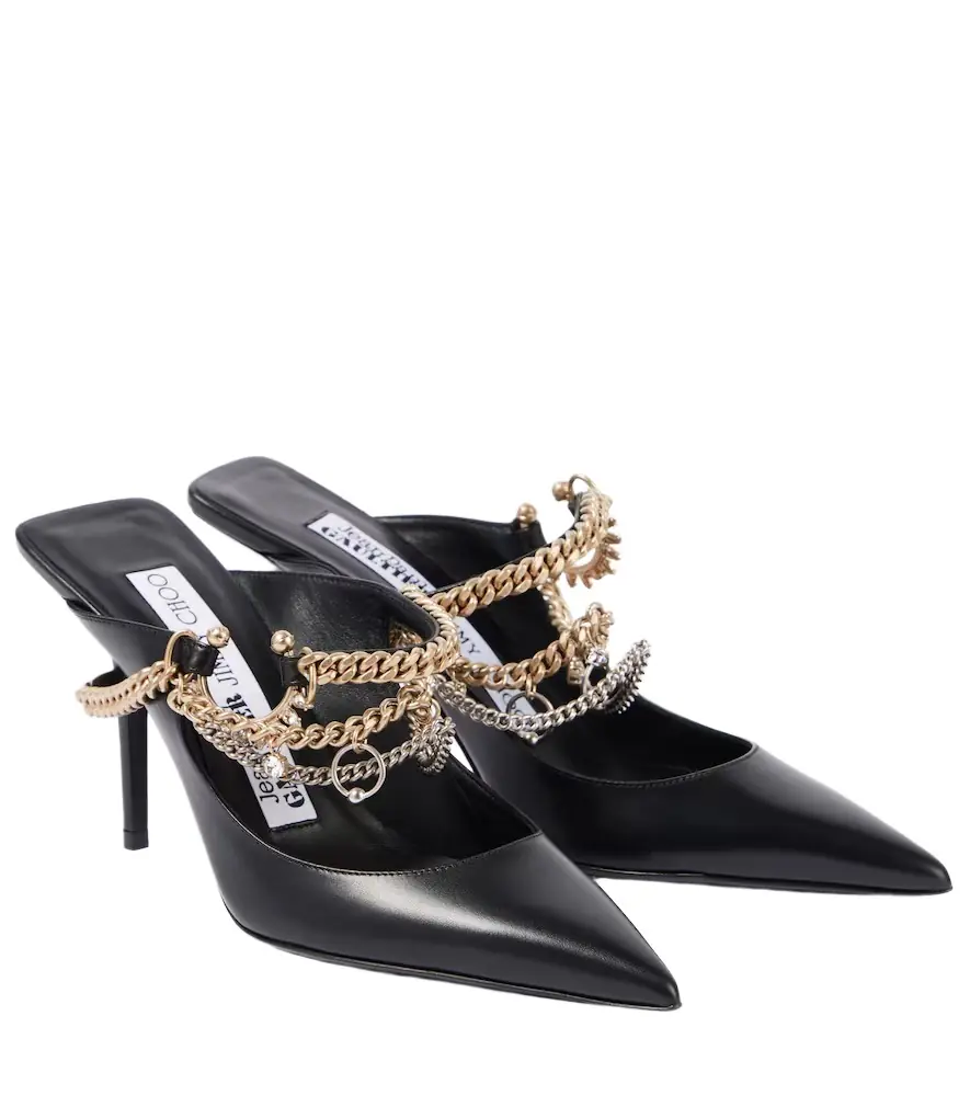 Jimmy Choo x Jean Paul Gaultier embellished leather slingback pumps - Women's Shoes