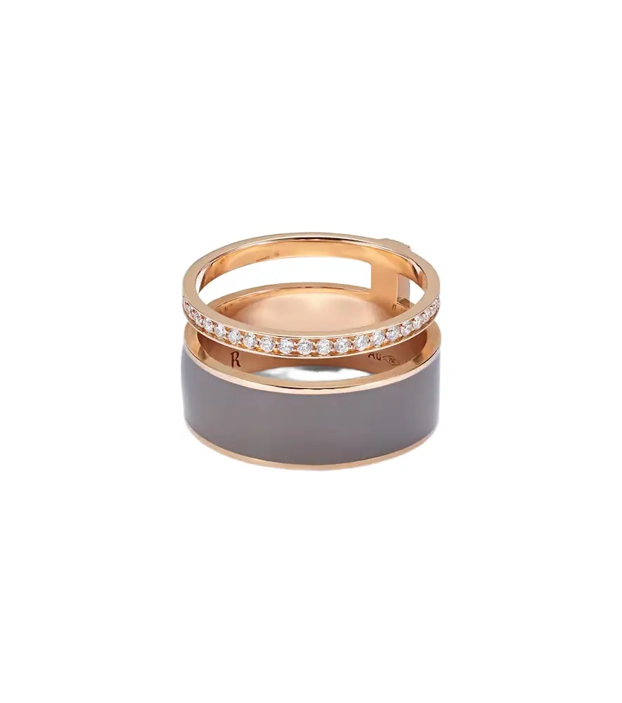 Repossi Berbere Chromatic 18kt rose gold ring with diamonds