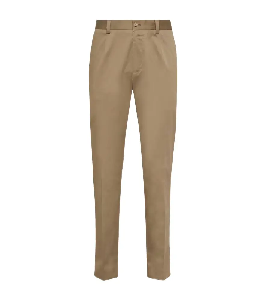 Dolce & Gabbana High-rise cotton-blend chinos