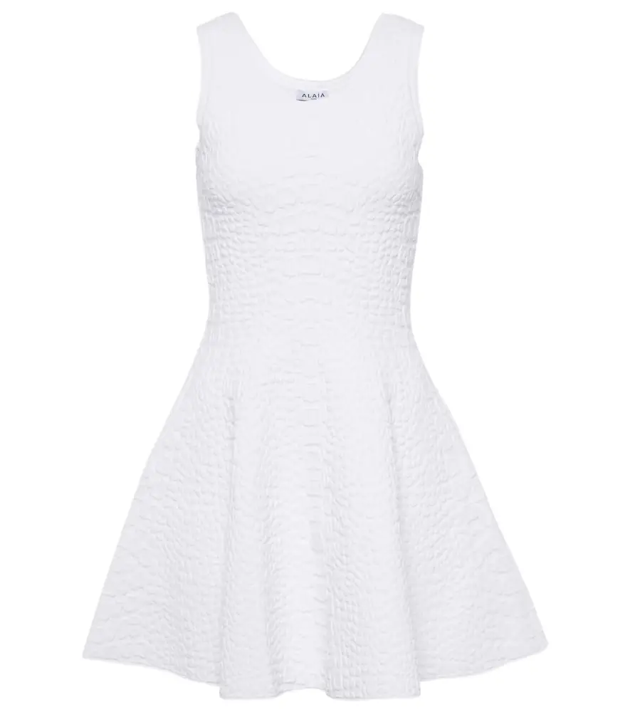 Alaia Alaïa Croc-effect knitted minidress