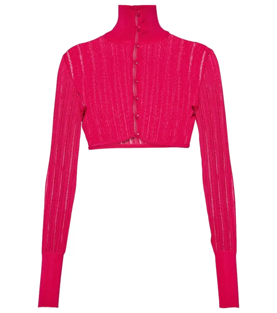 Alaia Alaïa Crinoline cropped mockneck cardigan