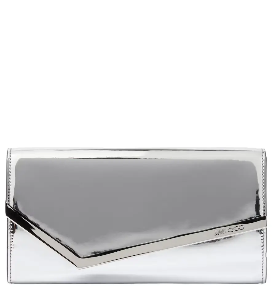 Jimmy Choo Emmie mirrored clutch