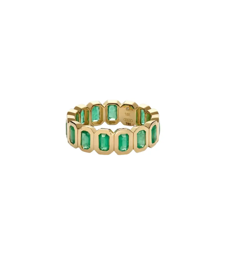 Shay Jewelry 18kt gold ring with emeralds